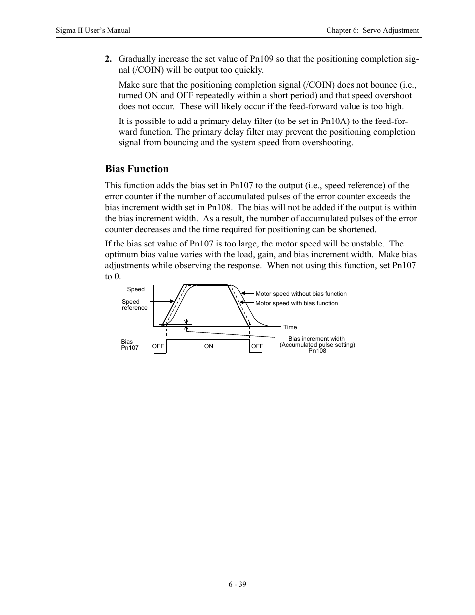 Bias function | Yaskawa Sigma II Series Servo System User Manual | Page 271 / 492
