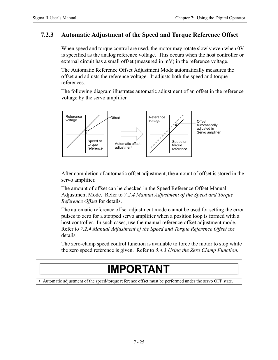 Important | Yaskawa Sigma II Series Servo System User Manual | Page 299 / 492