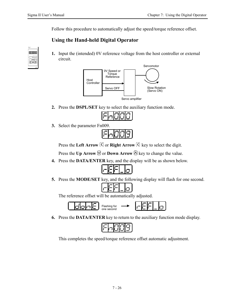 Using the hand-held digital operator | Yaskawa Sigma II Series Servo System User Manual | Page 300 / 492