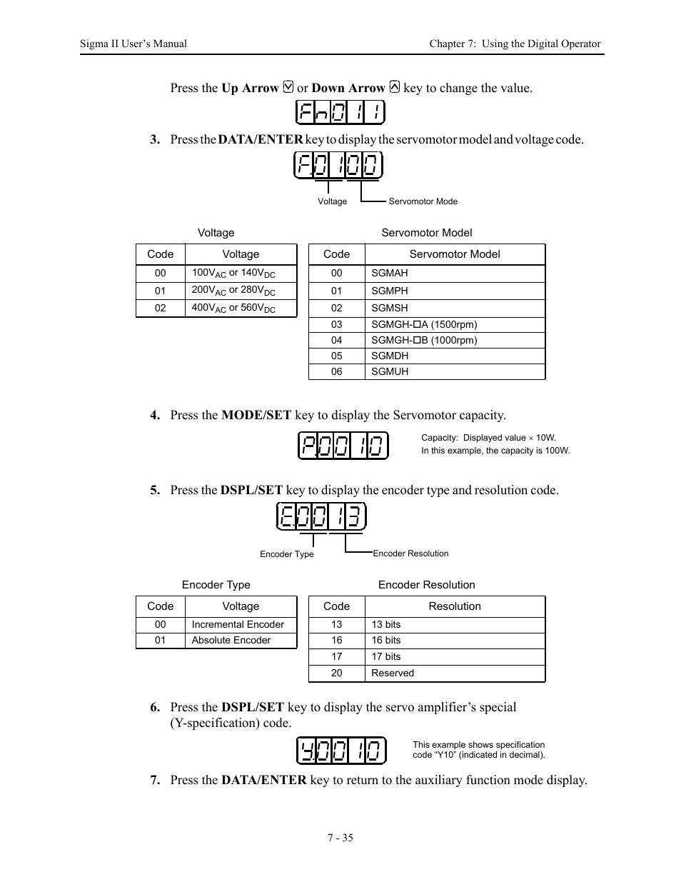 Yaskawa Sigma II Series Servo System User Manual | Page 309 / 492