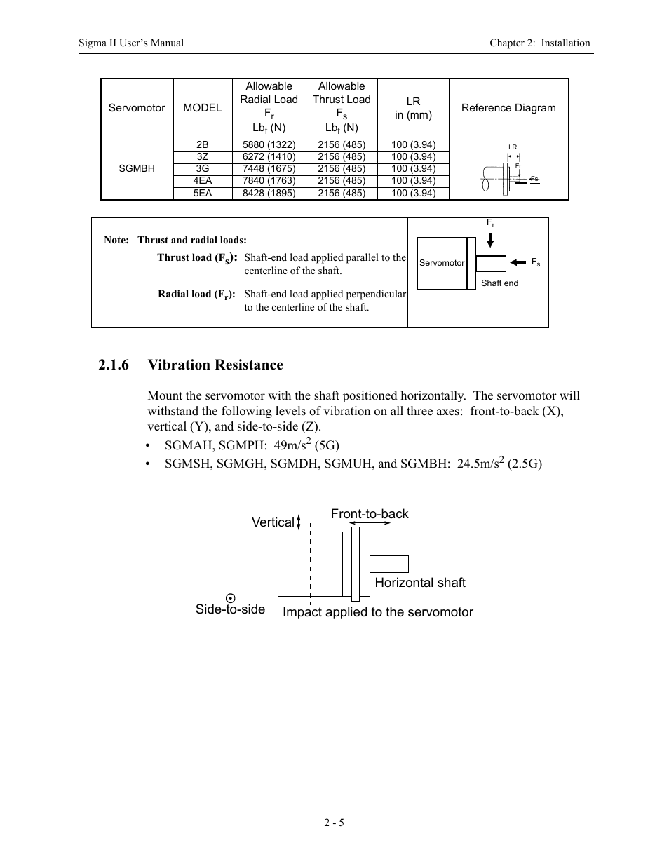 6 vibration resistance, 6 vibration resistance - 5, Vibration resistance -5 | Yaskawa Sigma II Series Servo System User Manual | Page 33 / 492