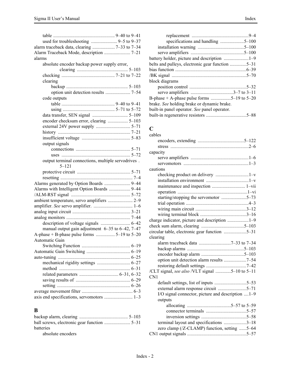 Yaskawa Sigma II Series Servo System User Manual | Page 478 / 492