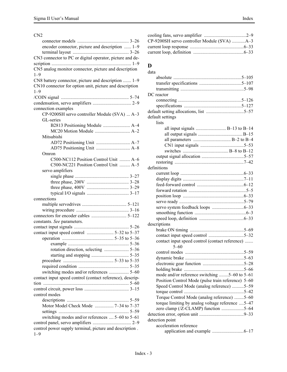 Yaskawa Sigma II Series Servo System User Manual | Page 479 / 492