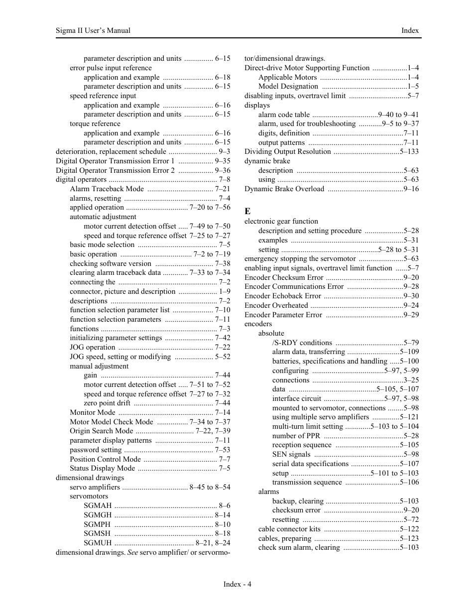 Yaskawa Sigma II Series Servo System User Manual | Page 480 / 492