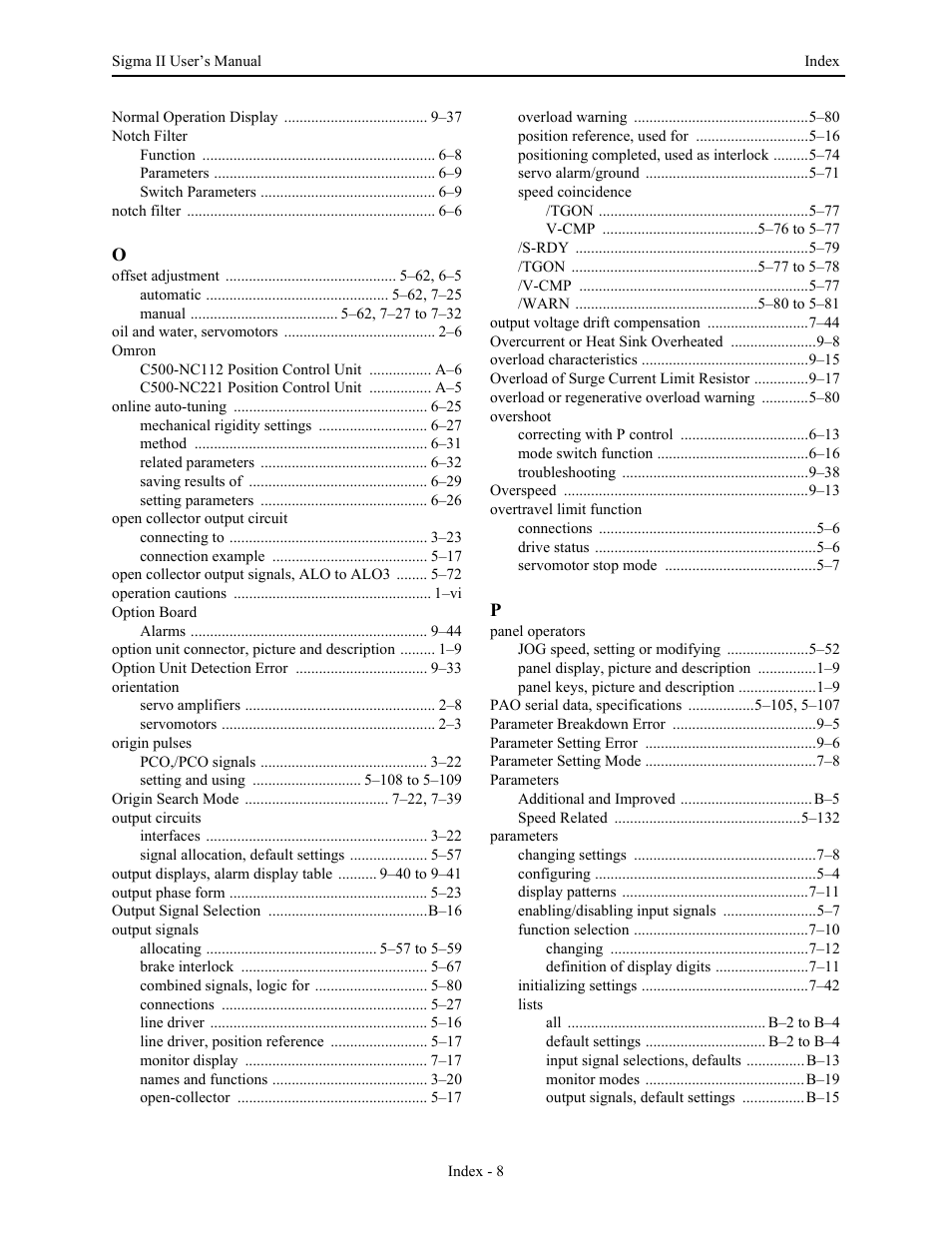 Yaskawa Sigma II Series Servo System User Manual | Page 484 / 492