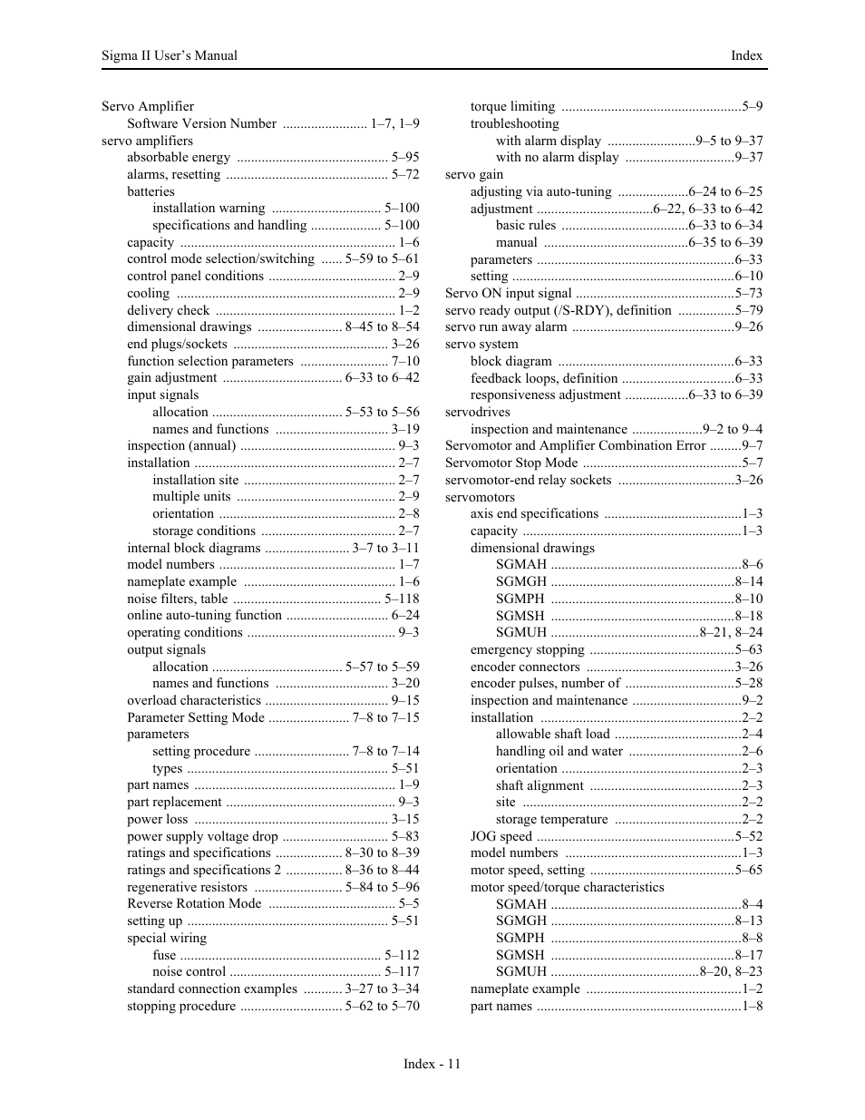 Yaskawa Sigma II Series Servo System User Manual | Page 487 / 492