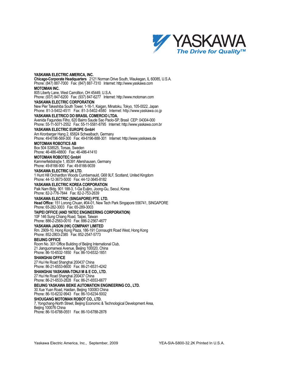 Yaskawa Sigma II Series Servo System User Manual | Page 492 / 492
