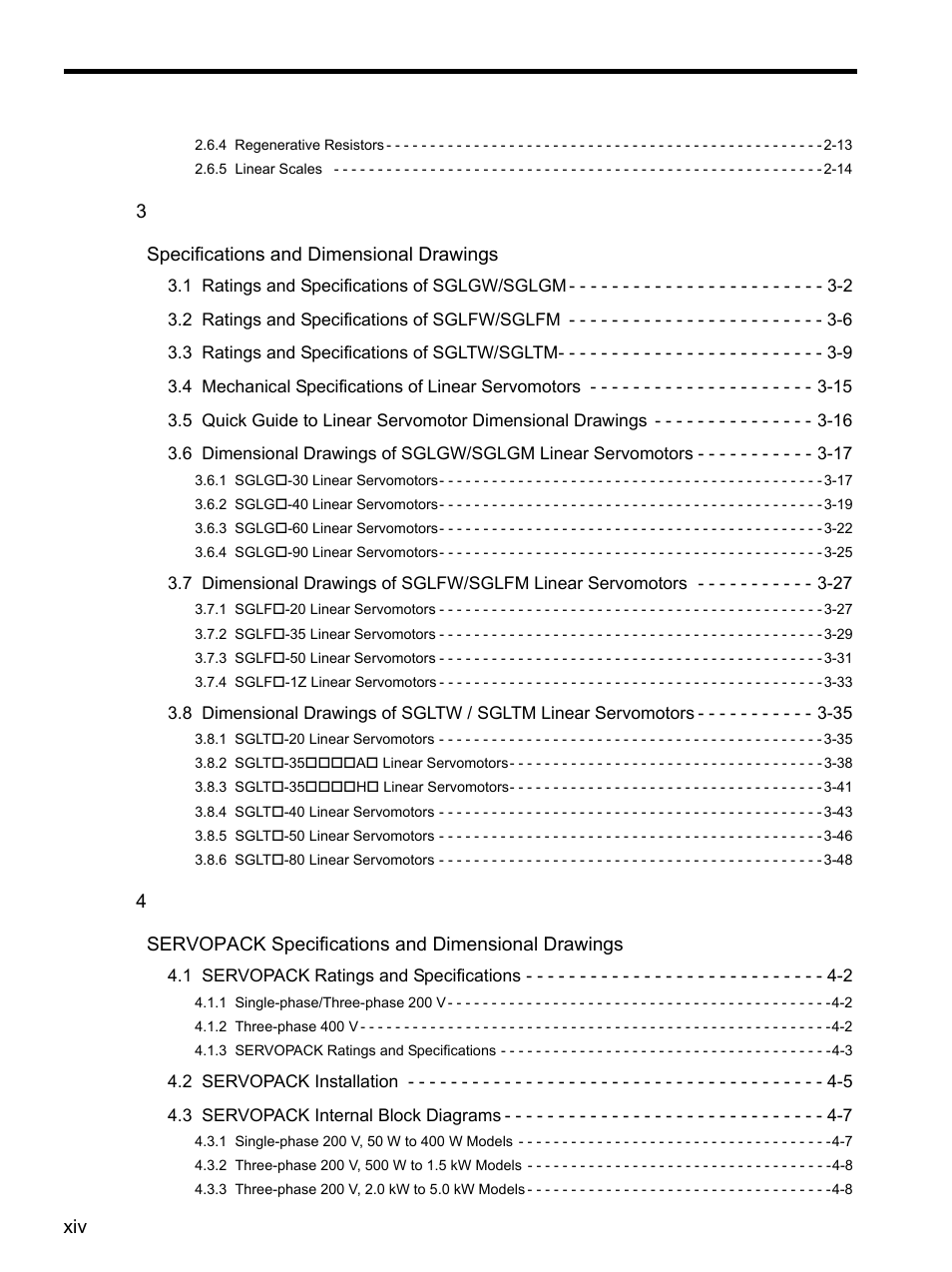 Yaskawa SGDH Linear Sigma Series User Manual | Page 14 / 425