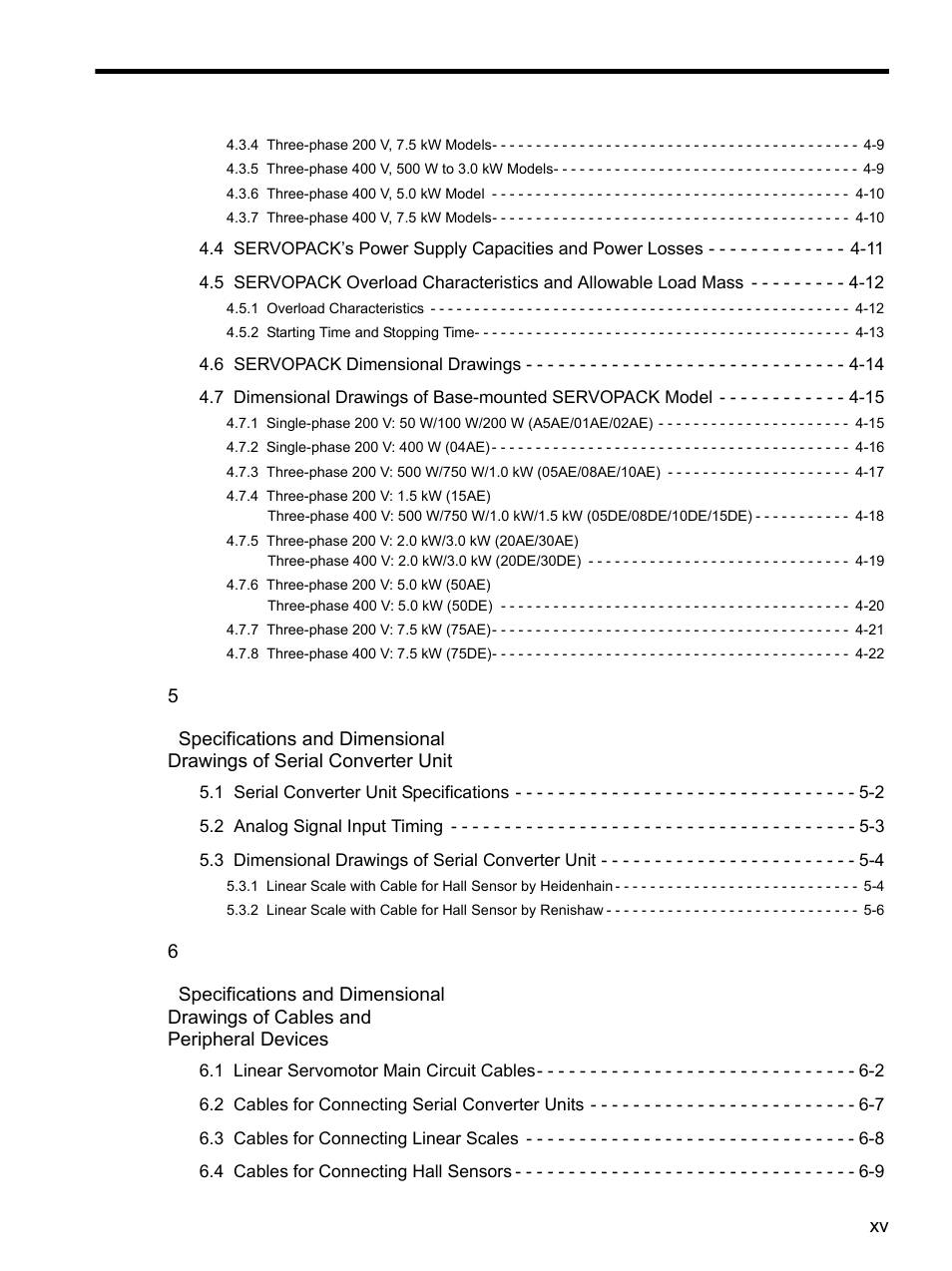 Yaskawa SGDH Linear Sigma Series User Manual | Page 15 / 425