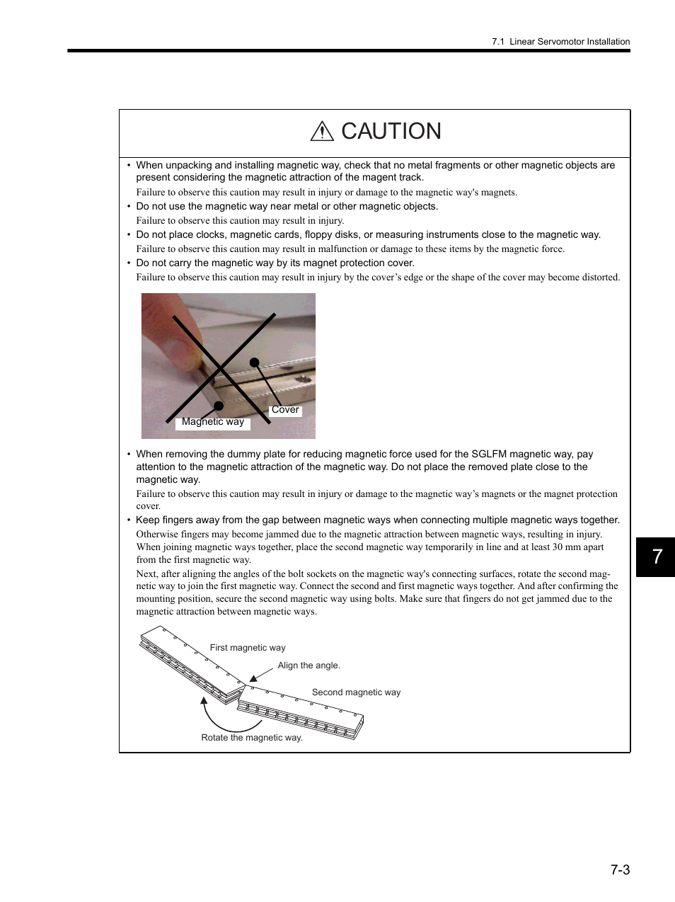 Caution | Yaskawa SGDH Linear Sigma Series User Manual | Page 167 / 425
