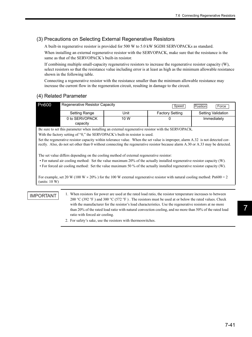 4) related parameter | Yaskawa SGDH Linear Sigma Series User Manual | Page 205 / 425