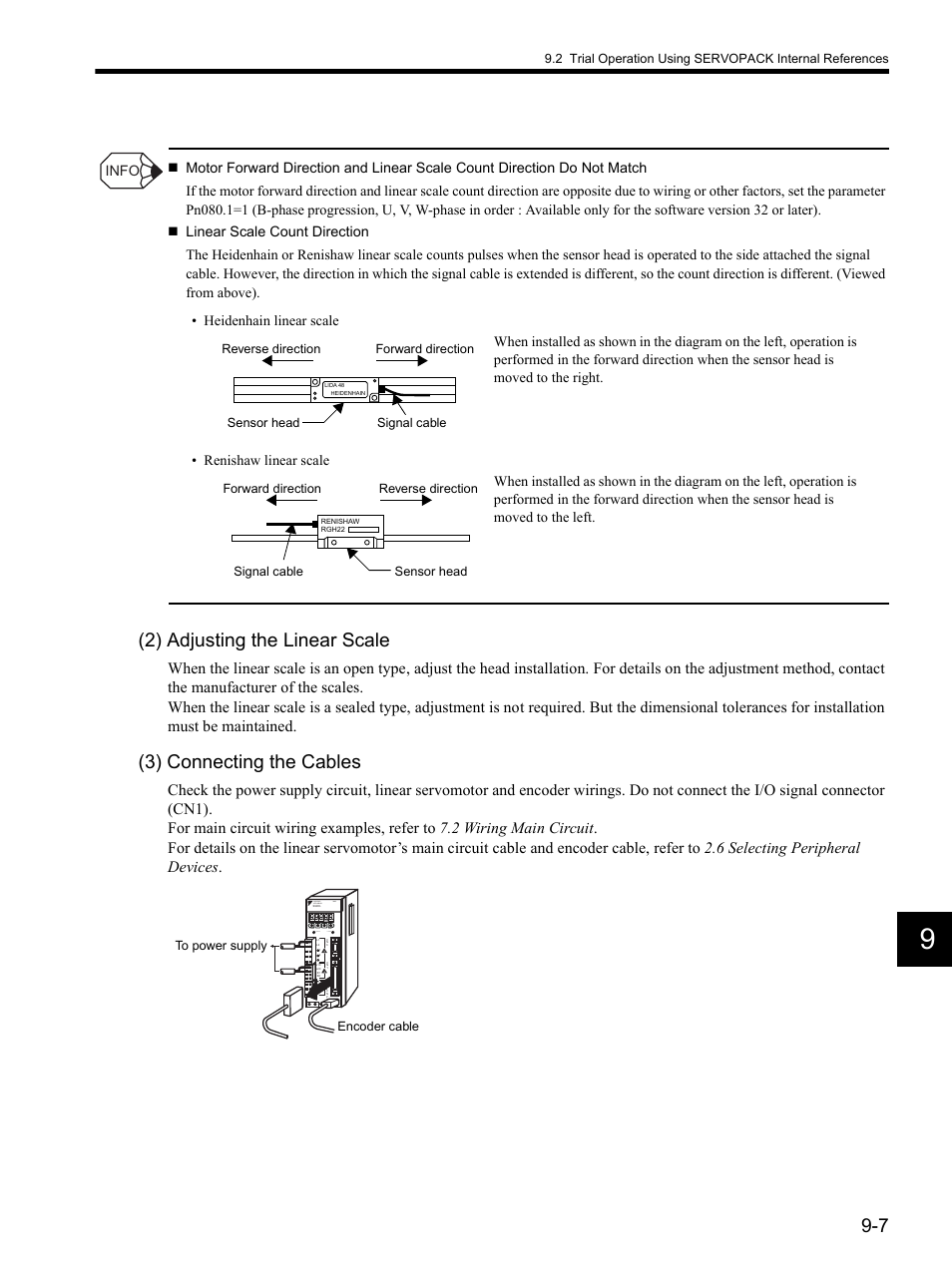 2) adjusting the linear scale, 3) connecting the cables, Mode/set data/ charge power | Servopack 200v yaskawa | Yaskawa SGDH Linear Sigma Series User Manual | Page 251 / 425
