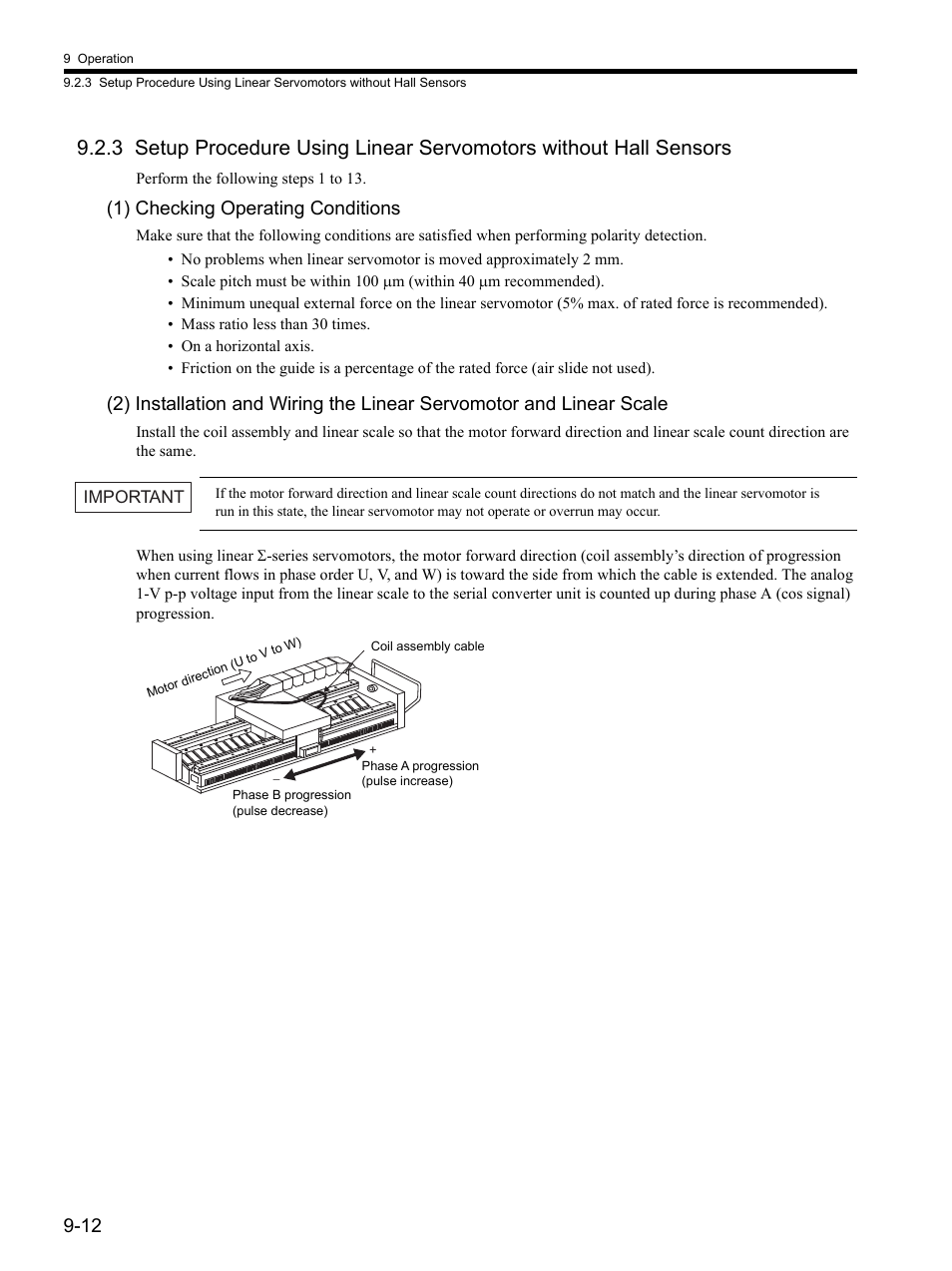 1) checking operating conditions | Yaskawa SGDH Linear Sigma Series User Manual | Page 256 / 425