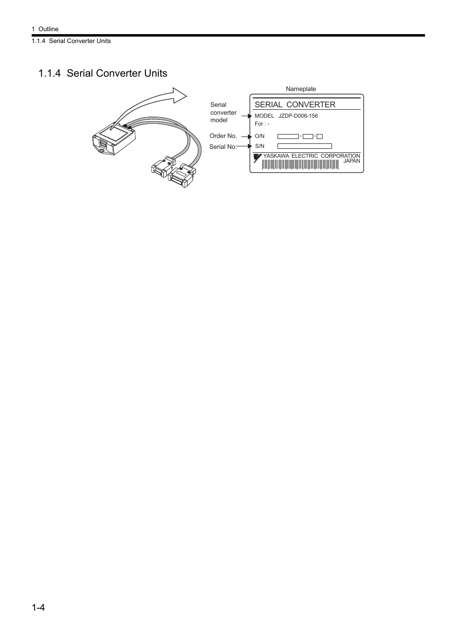 4 serial converter units, 4 serial converter units -4 | Yaskawa SGDH Linear Sigma Series User Manual | Page 26 / 425