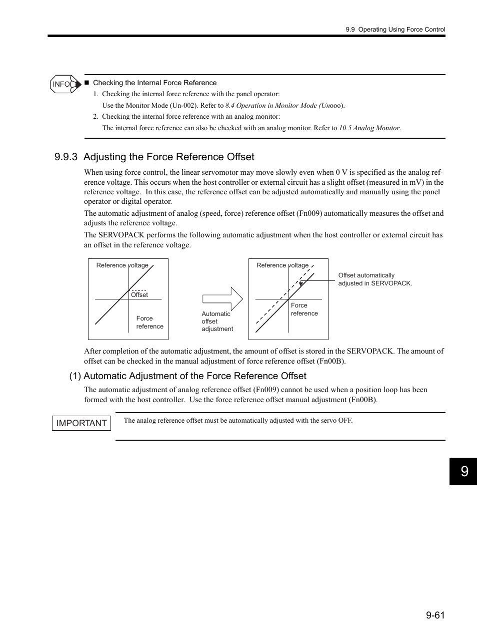 3 adjusting the force reference offset, 3 adjusting the force reference offset -61 | Yaskawa SGDH Linear Sigma Series User Manual | Page 305 / 425