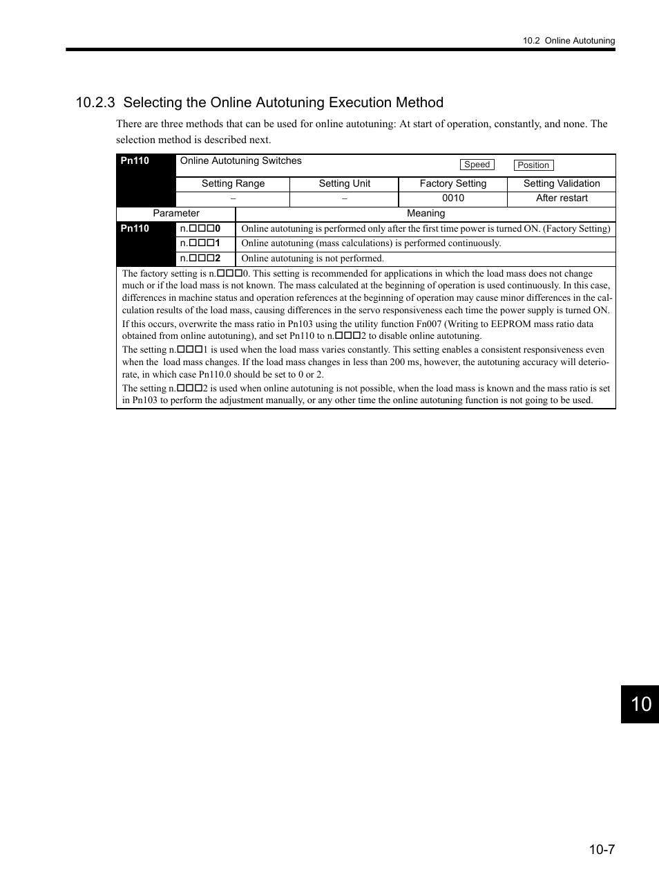 3 selecting the online autotuning execution method | Yaskawa SGDH Linear Sigma Series User Manual | Page 329 / 425