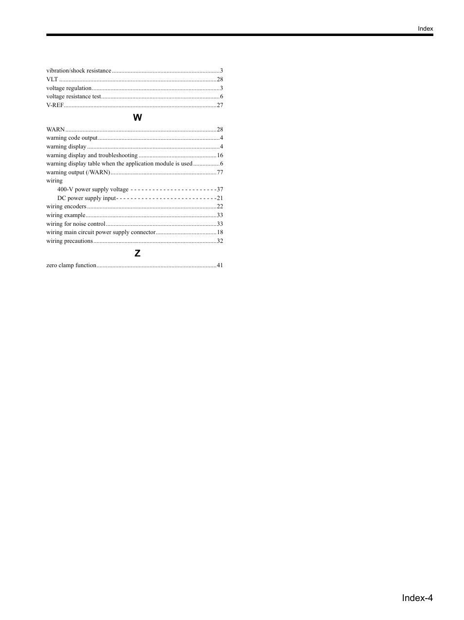 Index-4 | Yaskawa SGDH Linear Sigma Series User Manual | Page 424 / 425