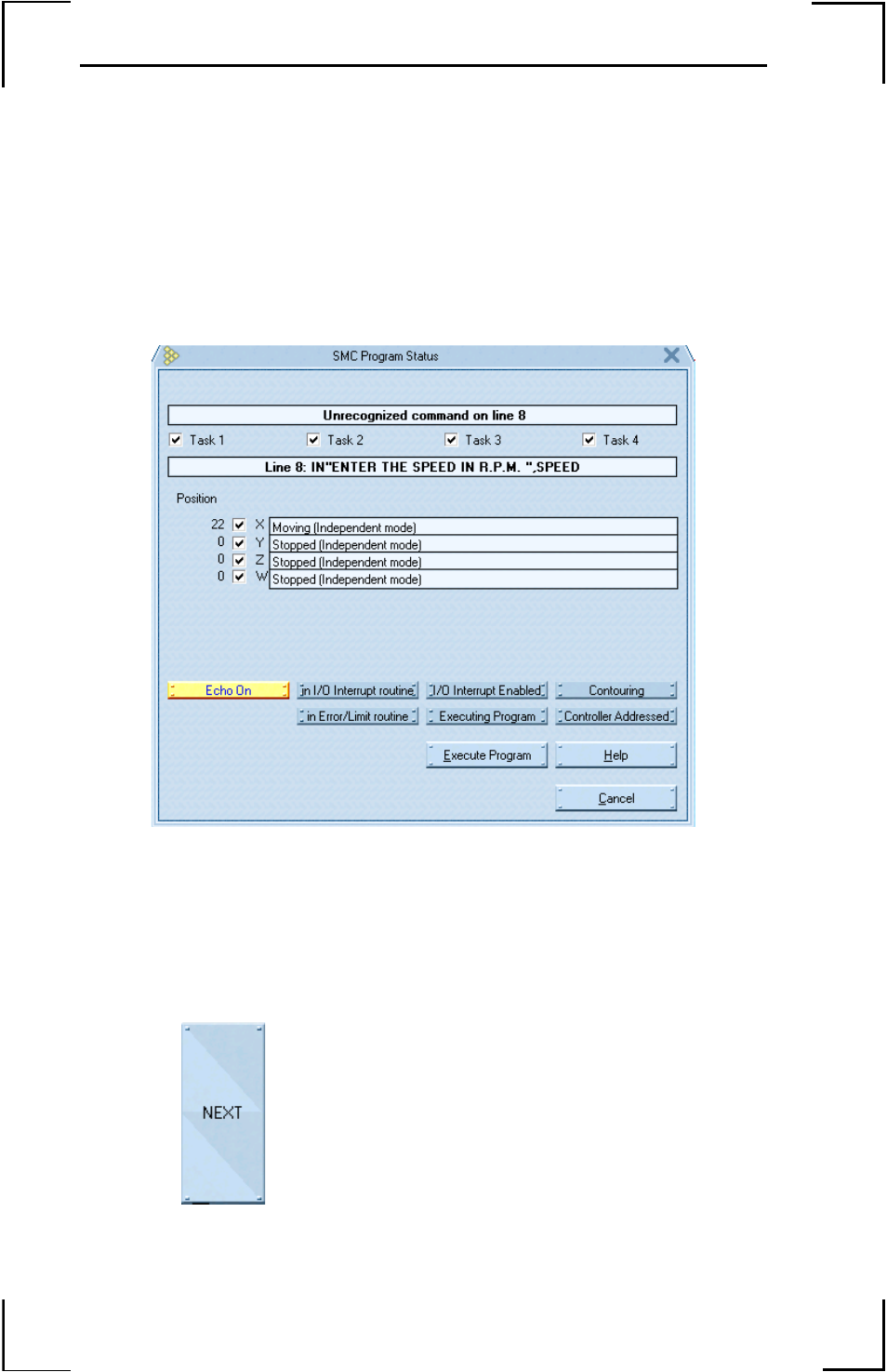 The next button, Figure 17: the "next" button | Yaskawa YTerm User Manual | Page 28 / 56