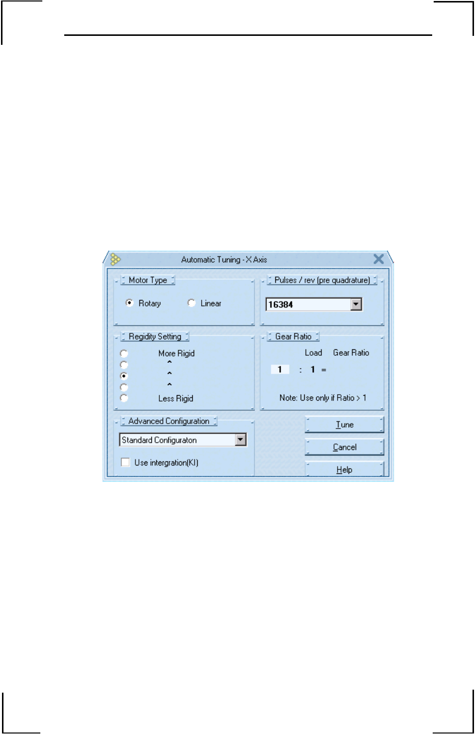 Autotuning, Figure 19: autotuning dialog screen | Yaskawa YTerm User Manual | Page 31 / 56