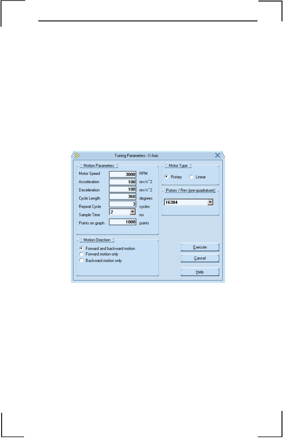 Testing the tuning, Figure 20: tune test dialog screen - servo | Yaskawa YTerm User Manual | Page 33 / 56