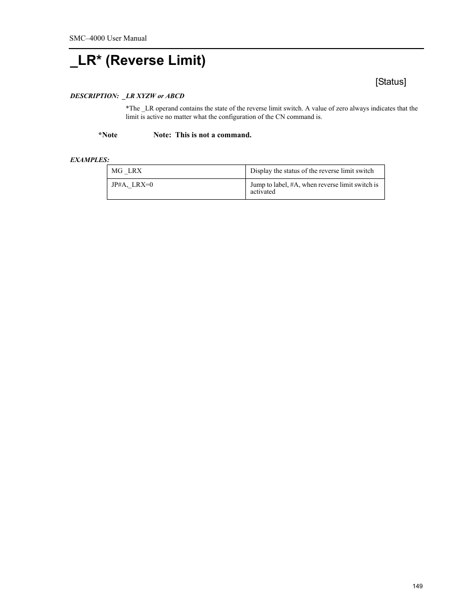 Lr* (reverse limit) | Yaskawa SMC–4000 User Manual | Page 159 / 385