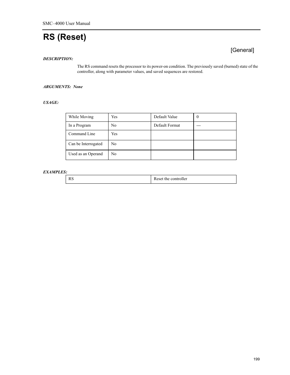 Rs (reset) | Yaskawa SMC–4000 User Manual | Page 209 / 385