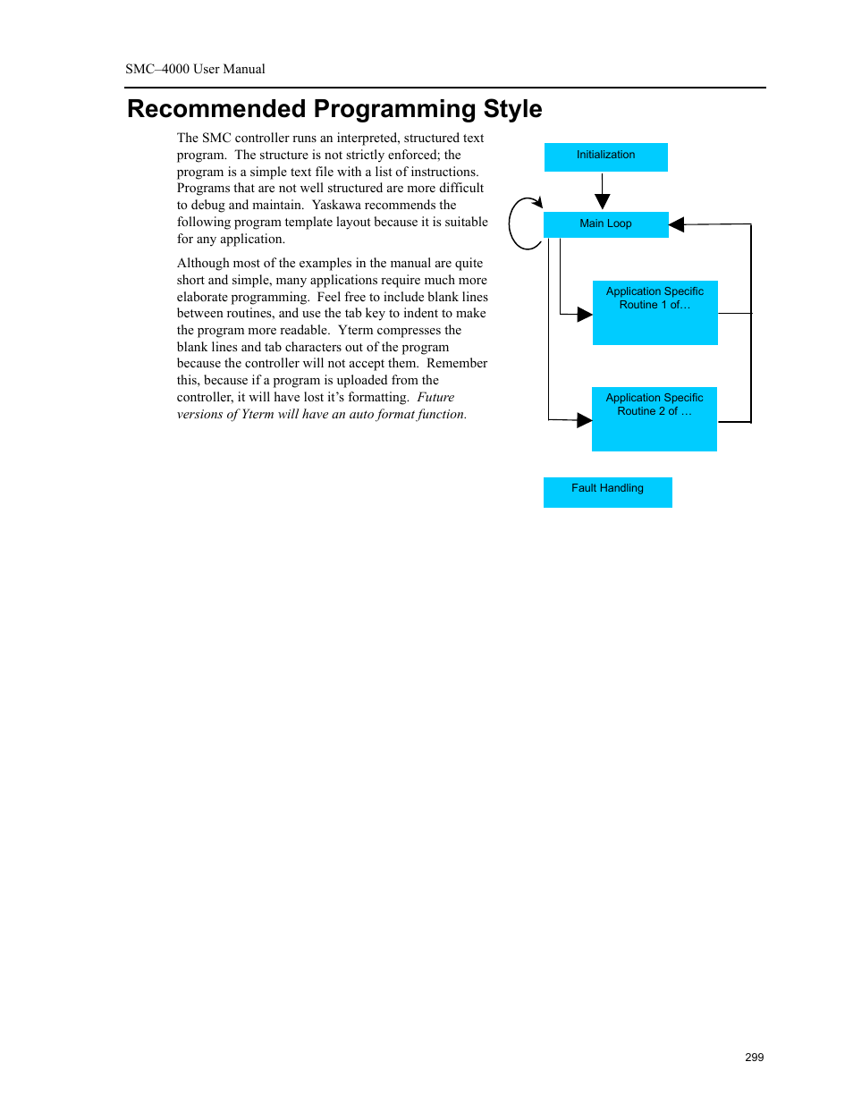 Recommended programming style | Yaskawa SMC–4000 User Manual | Page 309 / 385