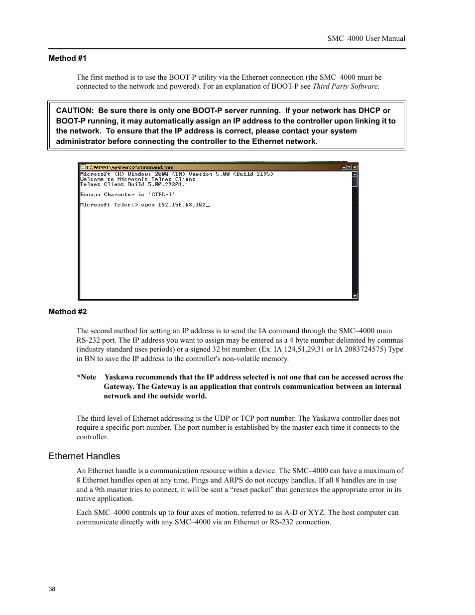 Ethernet handles | Yaskawa SMC–4000 User Manual | Page 48 / 385