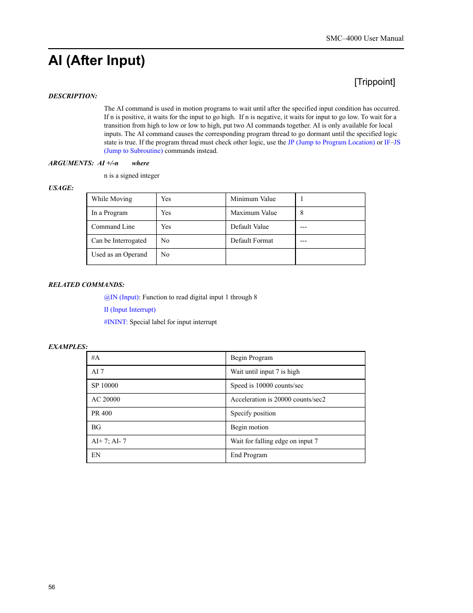 Ai (after input), Trippoint | Yaskawa SMC–4000 User Manual | Page 66 / 385