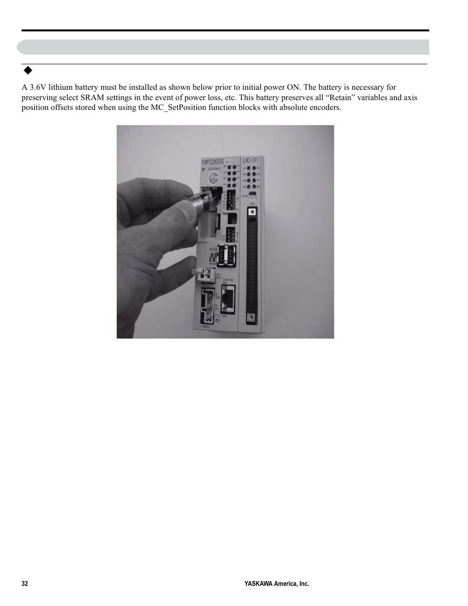 10 battery | Yaskawa MP2000iec User Manual | Page 32 / 102