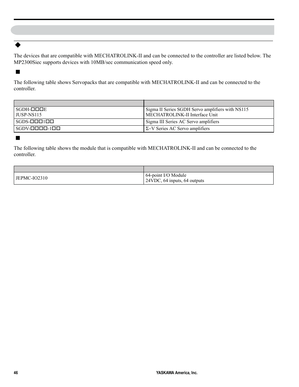 13 mechatrolink-ii devices | Yaskawa MP2000iec User Manual | Page 46 / 102