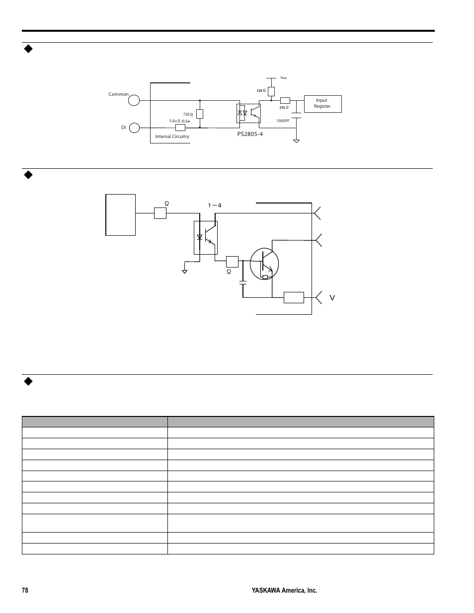 Digital input circuit connection example, Digital output circuit connection example, Digital output circuit | 24 option module - lio-06 module | Yaskawa MP3200iec User Manual | Page 80 / 96