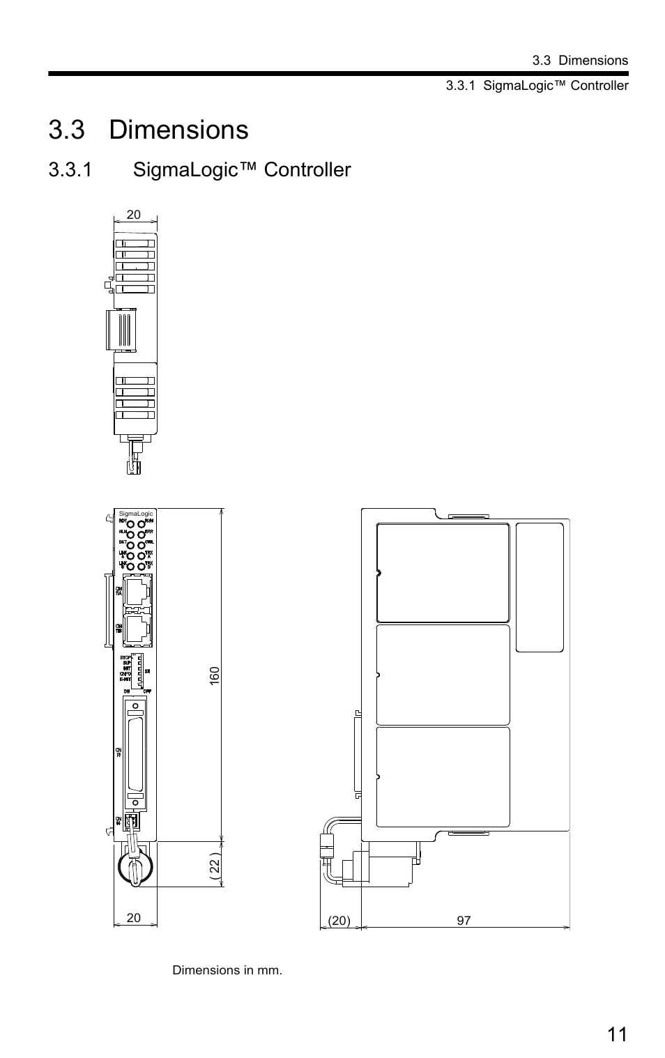 3 dimensions, 1 sigmalogic™ controller | Yaskawa SigmaLogic User Manual | Page 13 / 48