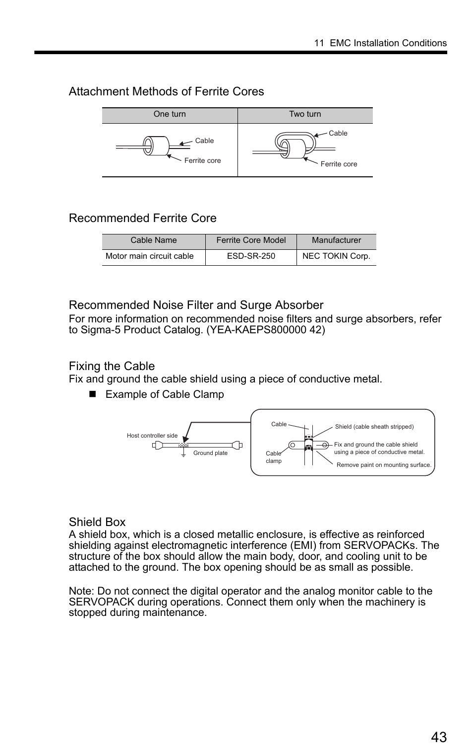Fixing the cable, Shield box | Yaskawa SigmaLogic User Manual | Page 45 / 48