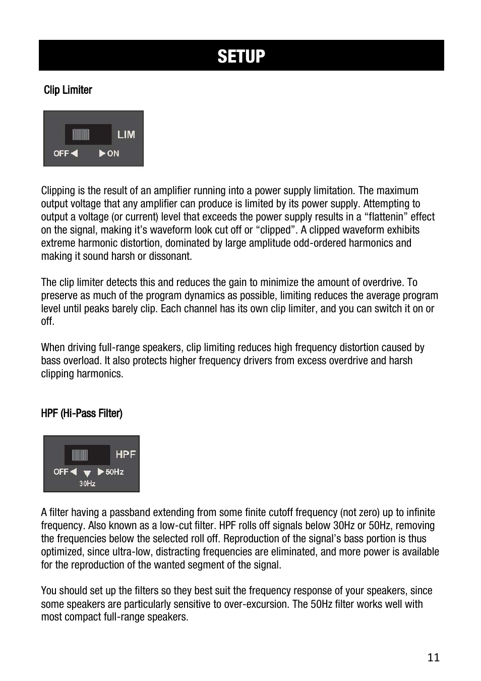 Setup | Cerwin-Vega CV-5000 User Manual | Page 11 / 19