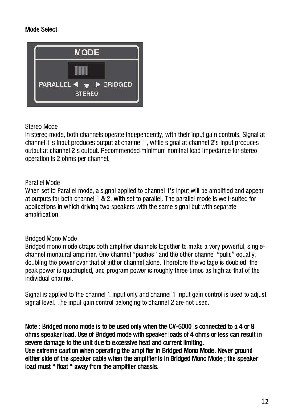 Cerwin-Vega CV-5000 User Manual | Page 12 / 19