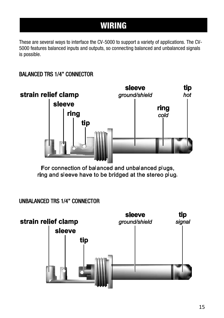 Wiring | Cerwin-Vega CV-5000 User Manual | Page 15 / 19