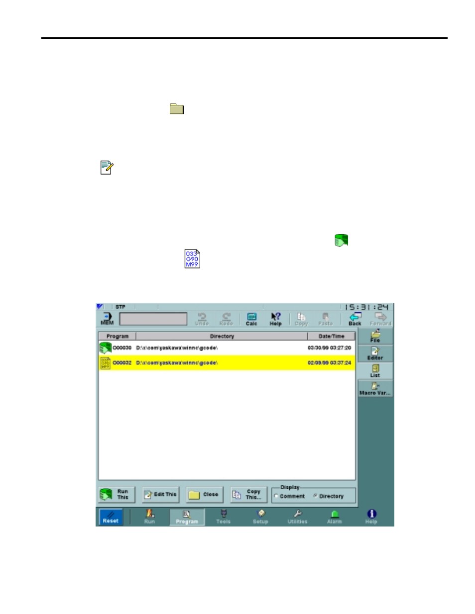 3 list screen, List screen -53 | Yaskawa Yasnac PC NC User Manual | Page 104 / 389