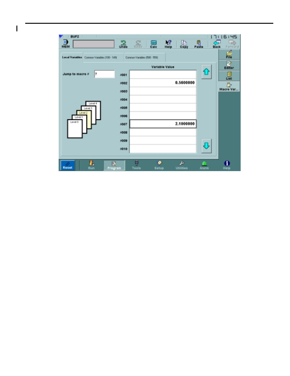 4 macro variables, Macro variables -55 | Yaskawa Yasnac PC NC User Manual | Page 106 / 389