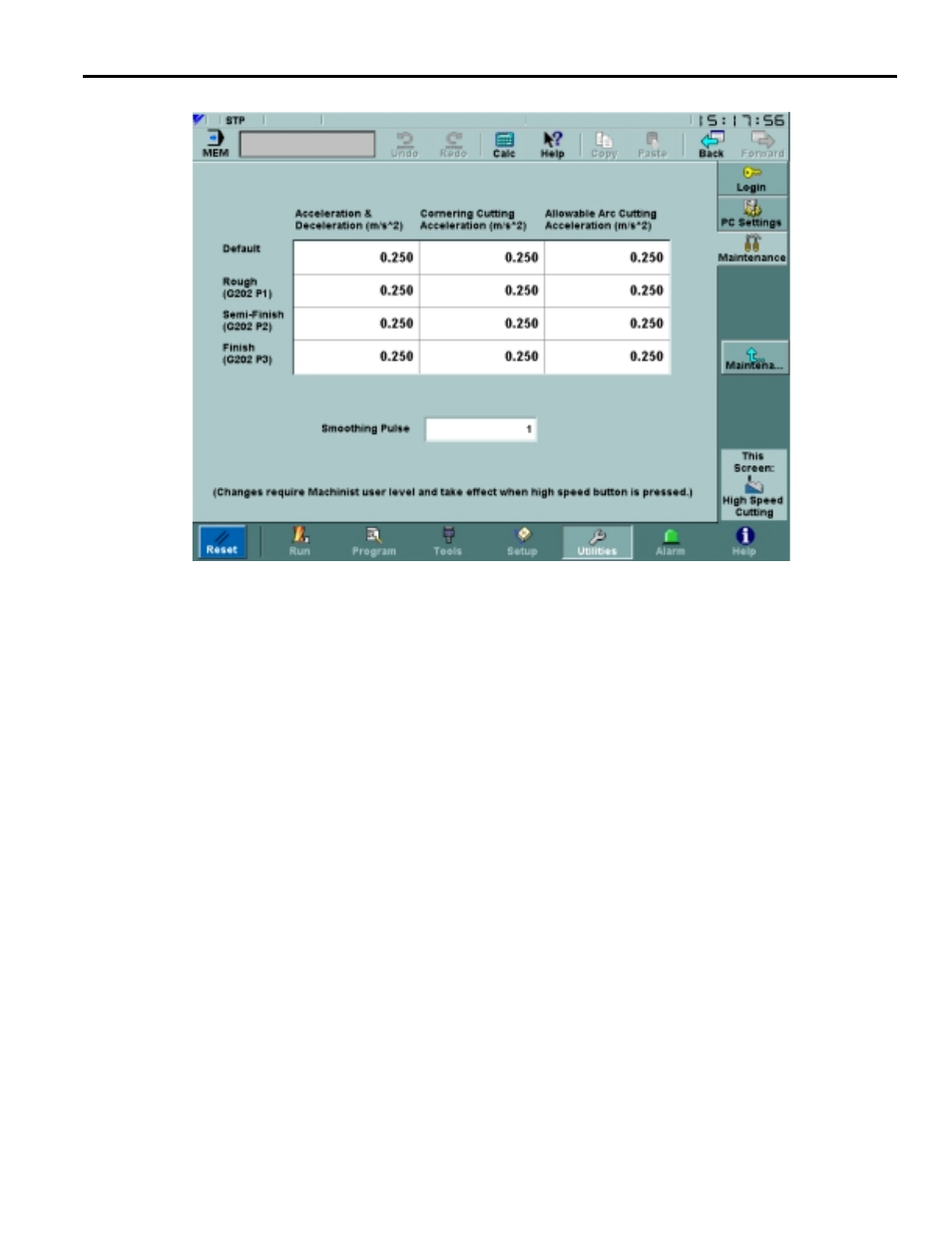 14 high speed cutting screen, 14 high speed cutting screen -86 | Yaskawa Yasnac PC NC User Manual | Page 136 / 389