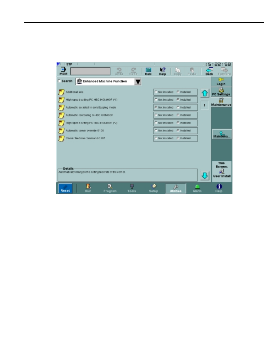 15 user install screen, 15 user install screen -87 | Yaskawa Yasnac PC NC User Manual | Page 137 / 389