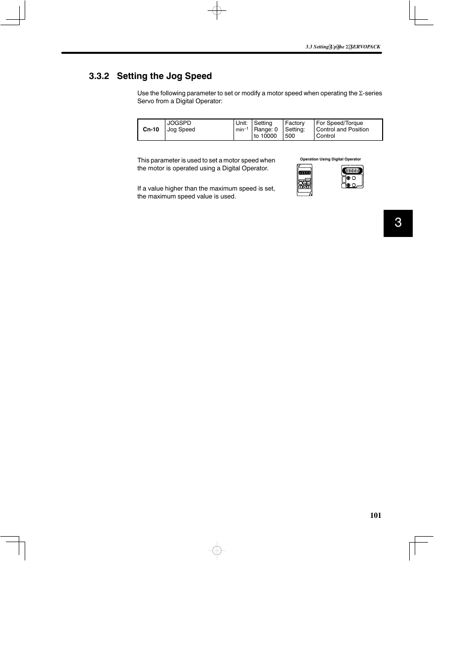 2 setting the jog speed | Yaskawa SGDB User Manual | Page 113 / 585