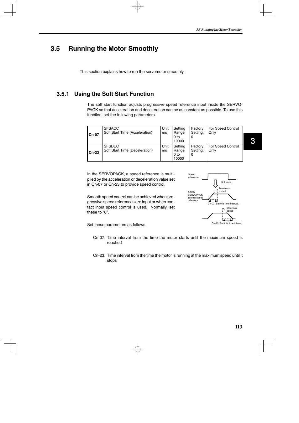 5 running the motor smoothly, 1 using the soft start function | Yaskawa SGDB User Manual | Page 125 / 585