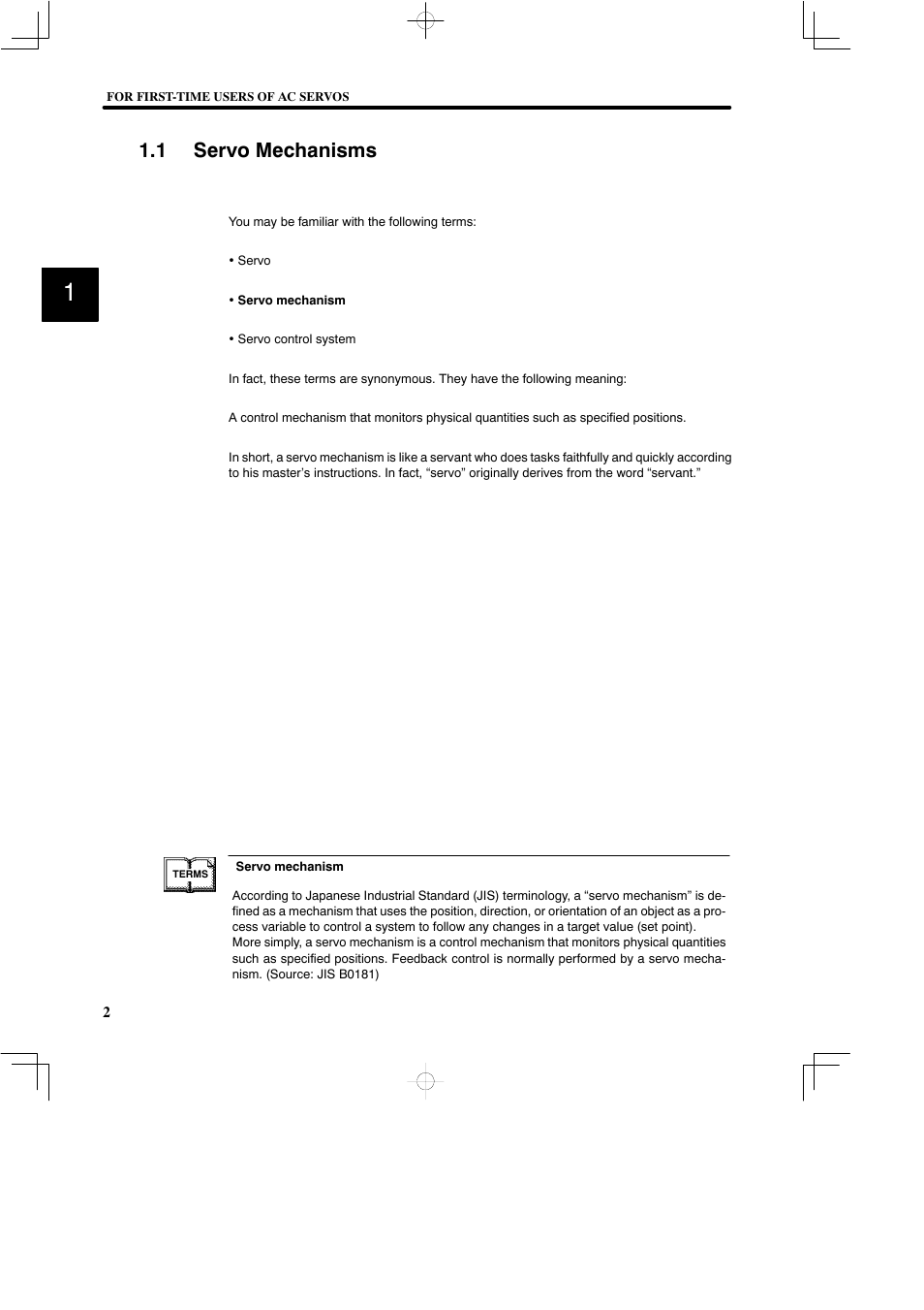 1 servo mechanisms | Yaskawa SGDB User Manual | Page 14 / 585