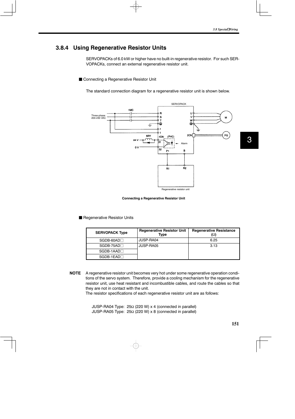 4 using regenerative resistor units | Yaskawa SGDB User Manual | Page 163 / 585