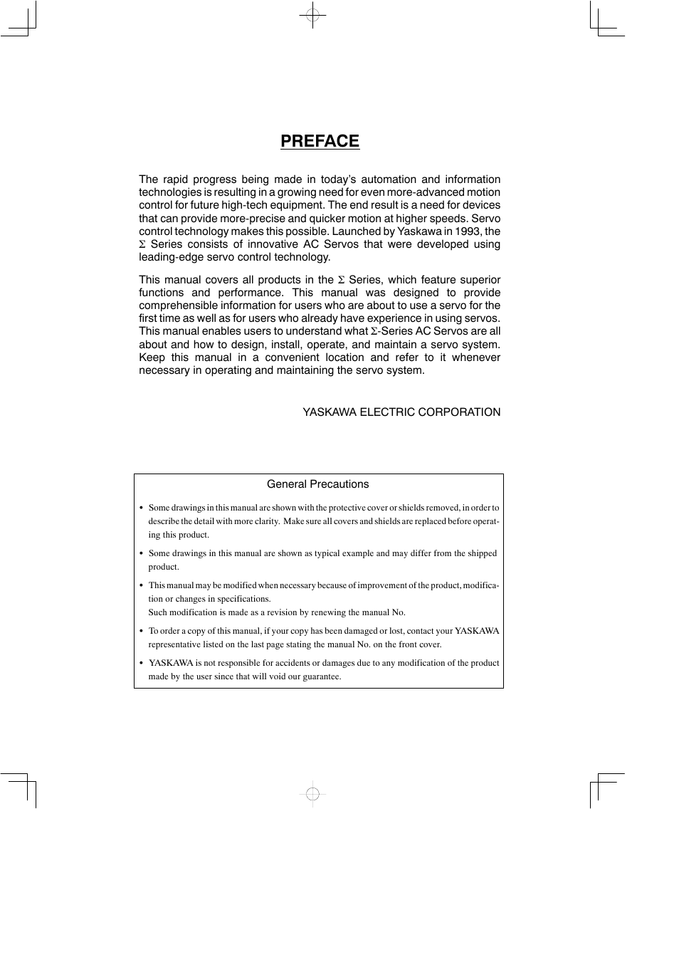 Preface | Yaskawa SGDB User Manual | Page 2 / 585