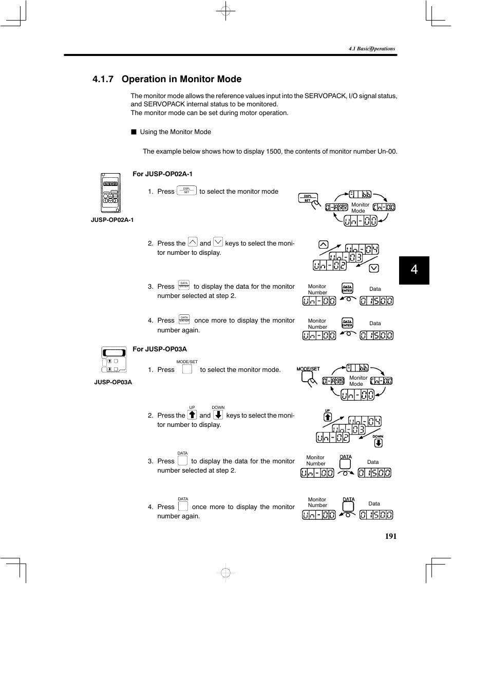 7 operation in monitor mode | Yaskawa SGDB User Manual | Page 202 / 585