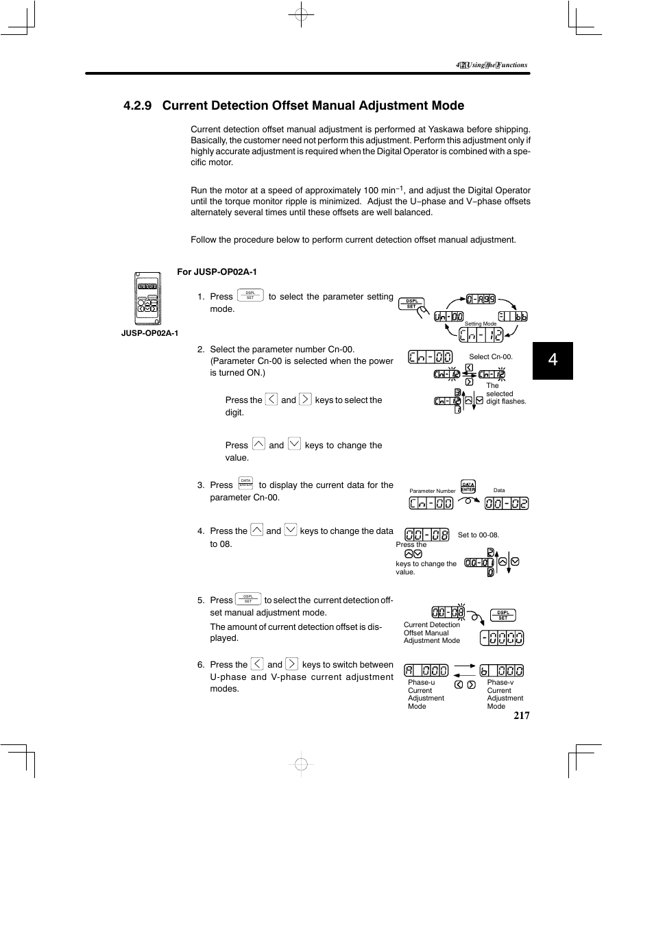 9 current detection offset manual adjustment mode | Yaskawa SGDB User Manual | Page 228 / 585