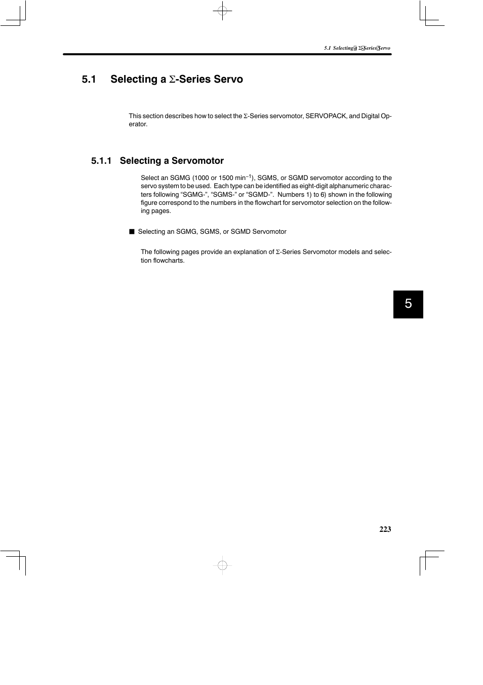 1 selecting a sigma-series servo, 1 selecting a servomotor, 1 selecting a σ -series servo | Yaskawa SGDB User Manual | Page 233 / 585