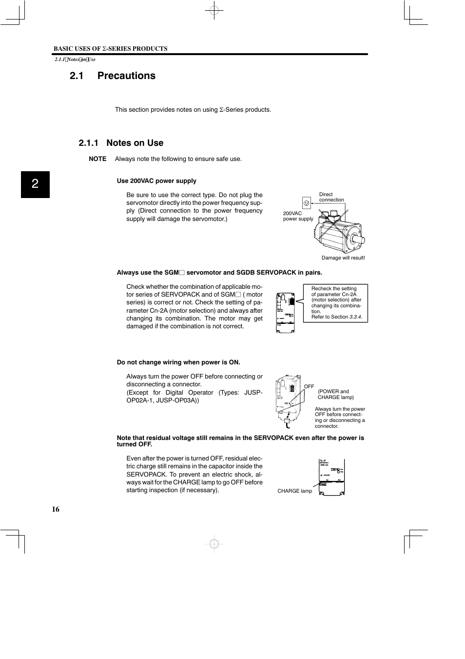 1 precautions, 1 notes on use | Yaskawa SGDB User Manual | Page 28 / 585